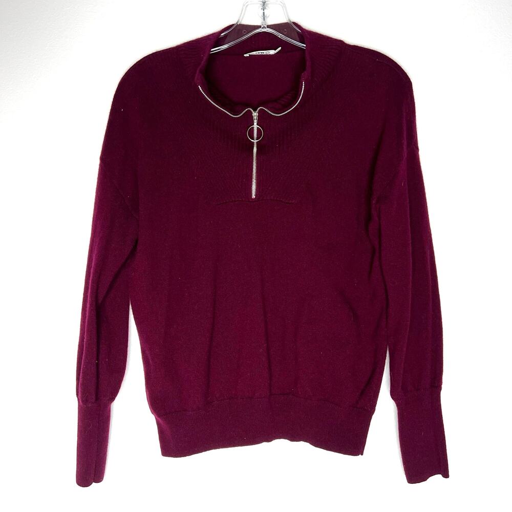 THE RESET Raspberry ¼ zip Wool Cashmere Preppy Old Money Quiet Luxury Capsule